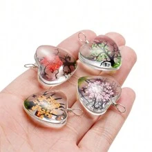 5PCS/Lot Love Tree Of Life Glass Pendant DIY Necklaces Earrings Pendants Pendants Make Jewelry Accessories Valentines - Love Tree Of Life Pendant - View 4