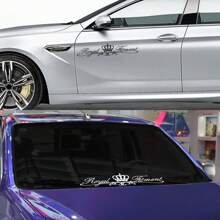 Universelle PVC Aufkleber Grafik Krone Kunst Styling Vinyl Folie Dekor Aufkleber Auto Außen Tuning Zubehör Universal für Audi BMW MINI Renault Dacia Toyota für die Windschutzscheibe vorne