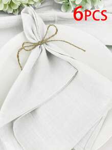 6/300pcs Nordic Style Minimalist Plaid Napkins, 100% Polyester Wrinkle-Resistant, Suitable For Hotel, Restaurant, Home, Holiday Party, Banquet Table Decoration, Cocktail Napkins