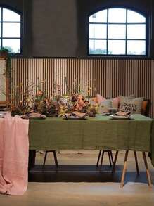 1pc European/American Retro Solid Color Skin-Friendly Absorbent Tablecloth For Hotels, Banquets, Home, Parties, Festivals, Square Table