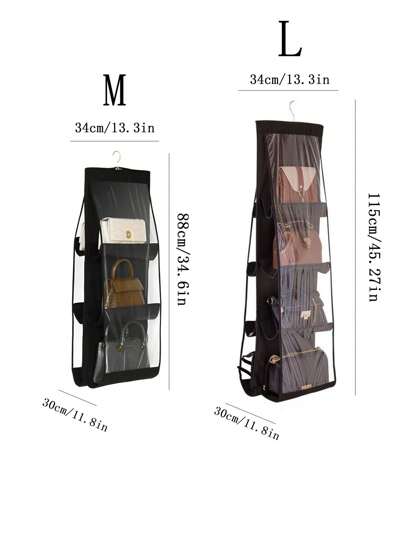 1pc Black Handbag Hanging Organizer Hanging Bag For Storage Handbag Wardrobe Hanging Organizers Handbag Organizer For Closet Back To School