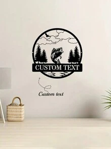 一片锻铁可定制鹰狩猎钓鱼户外金属标牌个性化名称装饰艺术壁挂动物主题无需电力适用于多用途装饰适用于各种节日圣诞节万圣节复活节感恩节