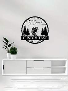 一片锻铁可定制鹰狩猎钓鱼户外金属标牌个性化名称装饰艺术壁挂动物主题无需电力适用于多用途装饰适用于各种节日圣诞节万圣节复活节感恩节