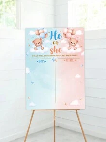 1 set Giochi per la rivelazione del sesso del bambino, cartellone per previsione del sesso, decorazioni per festa di rivelazione del sesso, giochi per festa di compleanno per bambino o bambina, regali per future mamme, decorazioni e regali per baby shower e famiglia