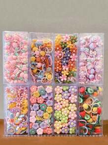 30pcs/Pack Random Color Angel Princess Flower Hair Scrunchies Set