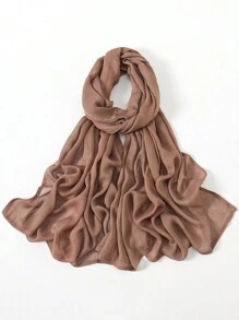 1 件女士头巾纯色宽边轻质透气头巾围巾，适合所有季节头巾，适合阿巴亚面纱服装 - 純色 - 查看 15