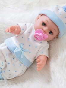 30 厘米逼真硅胶娃娃蓝色重生娃娃硅胶可爱伴侣娃娃 12 英寸婴儿娃娃玩具套装娃娃 - 彩色 - 查看 2