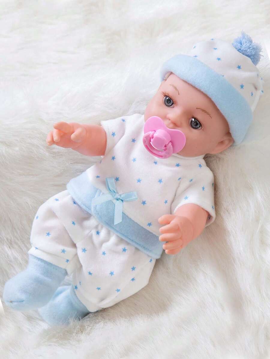 30 厘米逼真硅胶娃娃蓝色重生娃娃硅胶可爱伴侣娃娃 12 英寸婴儿娃娃玩具套装娃娃 - 彩色 - 查看 1
