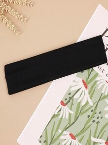 4pcs 2-Inch Wide Women Simplistic Yoga Sports Headbands, Non-Slip, Moisture Wicking Stretchy, Soft Fabric Material, Suitable For Yoga, Running, Gym And Other Sports & Leisure, Gym, Hairband Fall Winter Hair Band Hair Accessories For Women For Vacation Outfits Woman Elegant Scarf Women Bandana Soft Headwrap - Black - View 2