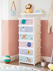 SONGMICS - Zapatero para niños con Puertas, Organizador apilable de 6 Ranuras, Color Blanco - Blanco - Ver 3