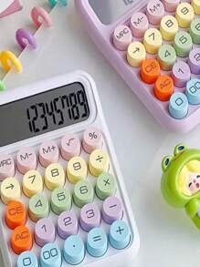 Retro Style Colorful Calculator 12 Numbers Colorful School Calculator Back To School - 彩色 - 查看 4