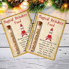 3 sets de tubes d'aliments pour rennes de Noël, obstacles de neige du Père Noël, barres de rennes magiques, articles de remplissage de boîte de veille de Noël - Multicolore - Voir 2