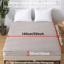1pc Waterproof Knitted Terry Cloth Mattress Protector(No Pillowcase)-Skin-Friendly, Comfortable, Soft And Breathable Mattress Cover, Noise-Free, Suitable For Apartments, Bedrooms, School Dormitories, And Guest Rooms - Grey - View 15