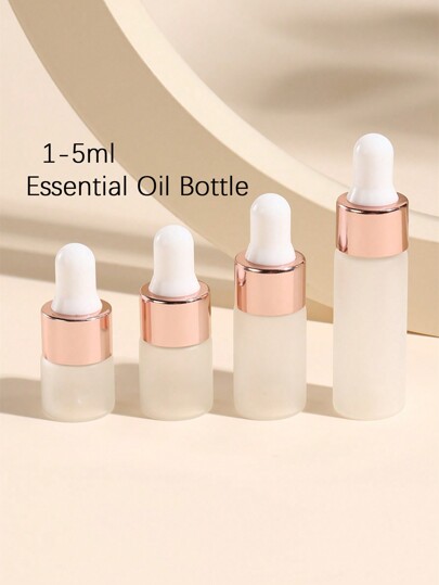 5 pezzi/10 pezzi Bottiglie contagocce in vetro da 1ml/2ml/3ml/5ml color oro rosa, mini bottiglie contagocce campione con contagocce in vetro per oli essenziali, per viaggi