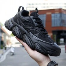 2024 New Men's Mesh Breathable Shock-Absorbing Sneakers, Thick Sole Casual Chunky Sneakers, Suitable For Teen Summer Casual, Outdoor Athletic, Vacation Travel, Graduation Gifts, Birthday Dress Accessories