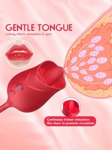 女性用バイブレーション セックス玩具 - ローズ セックス玩具、Gスポット バイブレーターと10種類の舐めモード付き、クリトリスと乳首を刺激可能、アナル ディルド、大人のセックス玩具、カップル ゲーム、セックス マシーン。 - レッド - チェックする 6