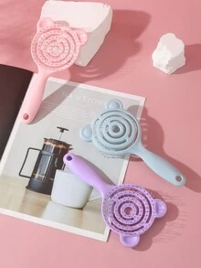 Portable Hollowed-Out Hair Comb In Candy Colors With Cute Panda Design, Plastic Detangling Combs For Styling And Care - Multicolor - View 6