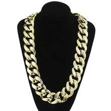 4pcs 80s 90s Accessories Outfit For Women Hip Hop Costume Kit Old School Rapper Sunglasses Faux Gold Rope Chain Ring And Bracelet Set Party Decorations,For Christmas Parties, Carnival Parties Dressing Up - Gold - View 5