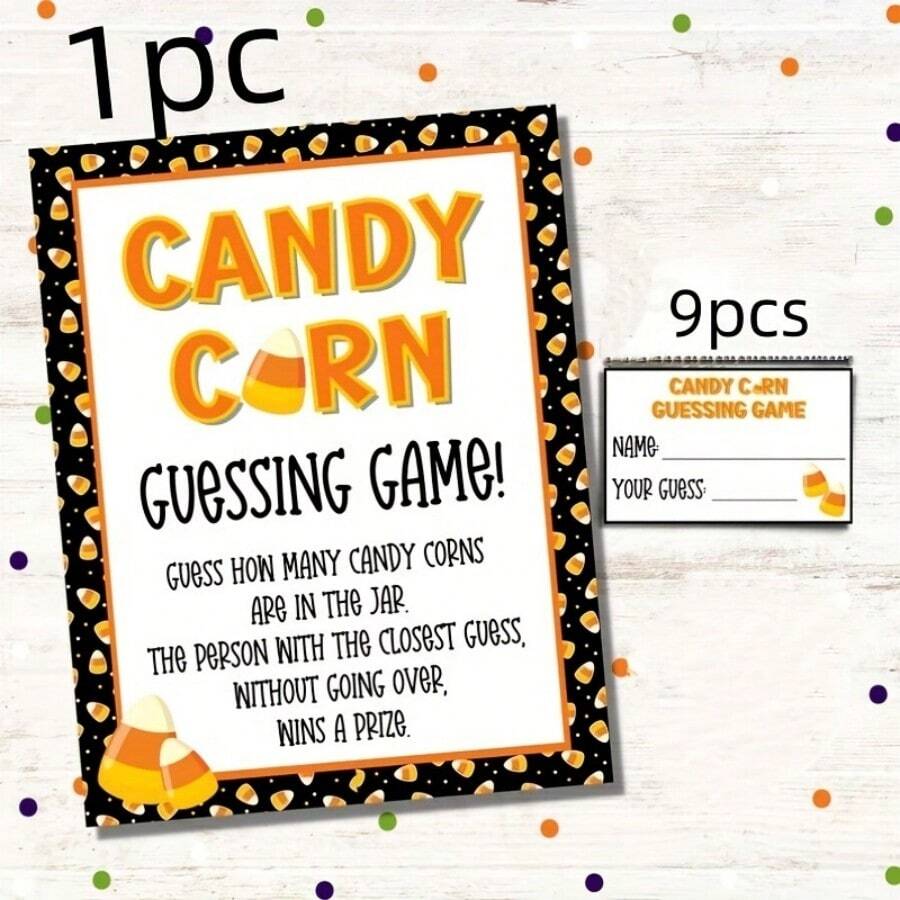 Candy Corn Guessing Game, Halloween Party Game, Halloween Game Tags - Multicolor - View 1