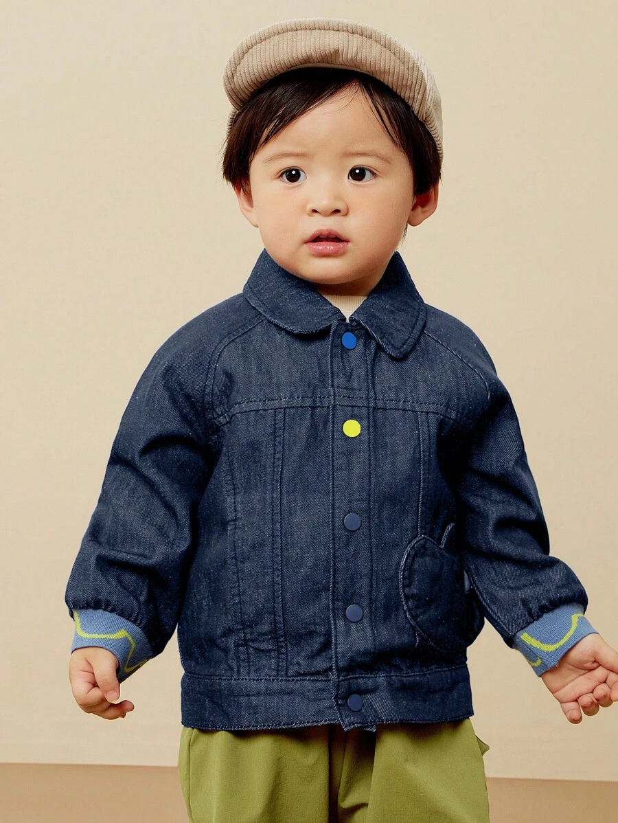 mini bala 男孩和女孩休闲装婴儿柔软复古男童牛仔夹克 - 藍色 - 查看 1