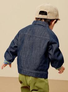 mini bala 男孩和女孩休闲装婴儿柔软复古男童牛仔夹克 - 藍色 - 查看 2