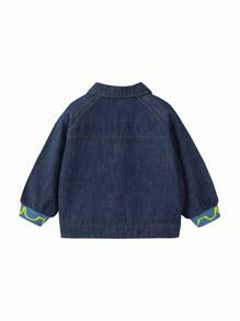 mini bala 男孩和女孩休闲装婴儿柔软复古男童牛仔夹克 - 藍色 - 查看 5