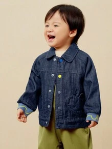 mini bala 男孩和女孩休闲装婴儿柔软复古男童牛仔夹克 - 藍色 - 查看 3