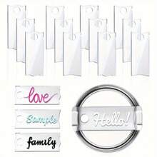 1pc Clear Nameplate Tag For  40oz Cup, Clear DIY Cup Water Bottle Accessories,Gift For Best Friend, Mother's Day,Gift For Her,Father's Day, Valentine't Day - Transparent White and Black - View 6