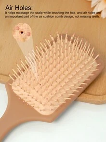 1 件个性化定制梳子，带手柄的大方形气垫梳，顺发刷，适合女性男性和儿童，顺发梳用于按摩头皮，稀疏/卷曲/干燥的头发，定制彩色图案和名字，朋友礼物家庭礼物发刷儿童礼物，女孩礼物，万圣节礼物 - 棕色 - 查看 4