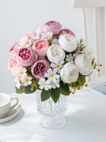 1PC Hoa Nhân Tạo Trà Lụa Hoa Hồng Bó Hoa Cúc Nhựa Cây Bó Hoa Cô Dâu Ngày Lễ Tình Nhân Cây Giả Trang Trí Đám Cưới Chất Liệu Vòng Hoa Tự Làm, Cô Dâu Cầm Hoa Cổ Tay Phụ Kiện Trang Trí, Trang Trí Xe Cưới, Trang Trí Vòm Có Vải Lanh, Nhà, Phòng Ăn, Phòng Ngủ, Trang Trí Bình Hoa, Trang Trí Tiệc Sinh Nhật Vật liệu Quà tặng Tết - Nhiều màu - Xem 1