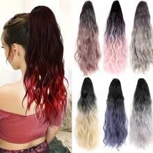 Synthetic High Temperature Heat Resistant Claw Clip-On Ponytail Extension 18 Inch Water Wave Ponytail For Women Natural Summer Promotion Hot