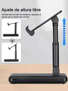 MOREKA Banco de energía universal portátil de 10000 mAh, soporte telescópico para teléfono móvil y banco de energía con cable incorporado - Negro - Ver 5