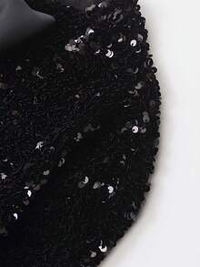 亮片蝴蝶结细节短款夹克 - 黑色 - 查看 4