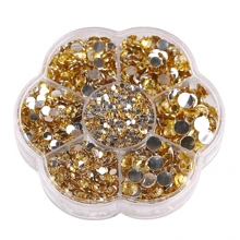5000pcs/Box, 2mm 3mm 4mm 5mm 6mm, 5 Sizes, Silver Base Crystal Beads Stones,Flower Shape Box Packed, Round Flatback Rhinestones Multi Colors Crystal Gems Non HotFix DMC Jewelry Beads Glass Stones Diamond 3D Pattern Design Accessories Glitter Manicure Decal Decorations For Clothes,Bag,Shoes,Cups,Phone Covers,Handicrafts,Diy Trim.