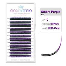 Comango New Gradient Pink Blue Purple 0.07 Mix8-15mm Color Eyelash Extension Individual Faux Mink Ombre False Eye Colored Lashes Lash Clusters, Eyelash Clusters, Individual Eyelashes, Lashes, Fake Lashes - Multicolor - View 15