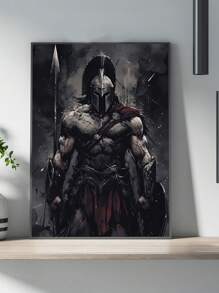1pc Modern Art Poster, Samurai With Long Spear, Canvas Wall Art Prints For Bedroom, Living Room, Dining Room, Office, Bathroom, Corridor, Cafe, Dorm, Wall Art, Home Decor, Unframed - Multicolor - View 8