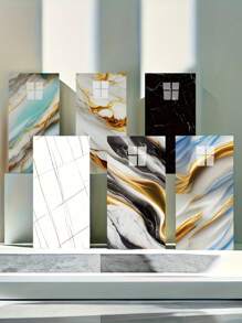 20pcs/40Pcs White Marble Tile Wall Stickers, Easy To Stick And Peel, Waterproof Self-Adhesive Panels For Kitchen, Living Room, Bathroom, Corridor, Home And Dormitory, 23.62*11.8in,Renovation Stickers Peel Wall Panels,Wall Paper, Wallpapers,Spring Decoration Items Refesh Your Home,Rama Decoration Stickers - N - View 5