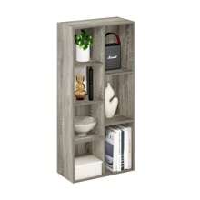 Luder 7-Cube Reversible Open Shelf Bookcase, Wood Finish, Versatile Storage Organizer For Living Room, Bedroom, Office, Study, Home Office, French Oak Grey - 法國橡木 - 查看 4