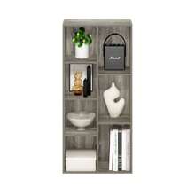 Luder 7-Cube Reversible Open Shelf Bookcase, Wood Finish, Versatile Storage Organizer For Living Room, Bedroom, Office, Study, Home Office, French Oak Grey - 法國橡木 - 查看 5