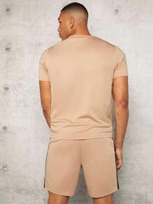 Men's T-Shirt And Shorts Set Men's T-Shirt And Men's Shorts 258 - 米色 - 查看 3