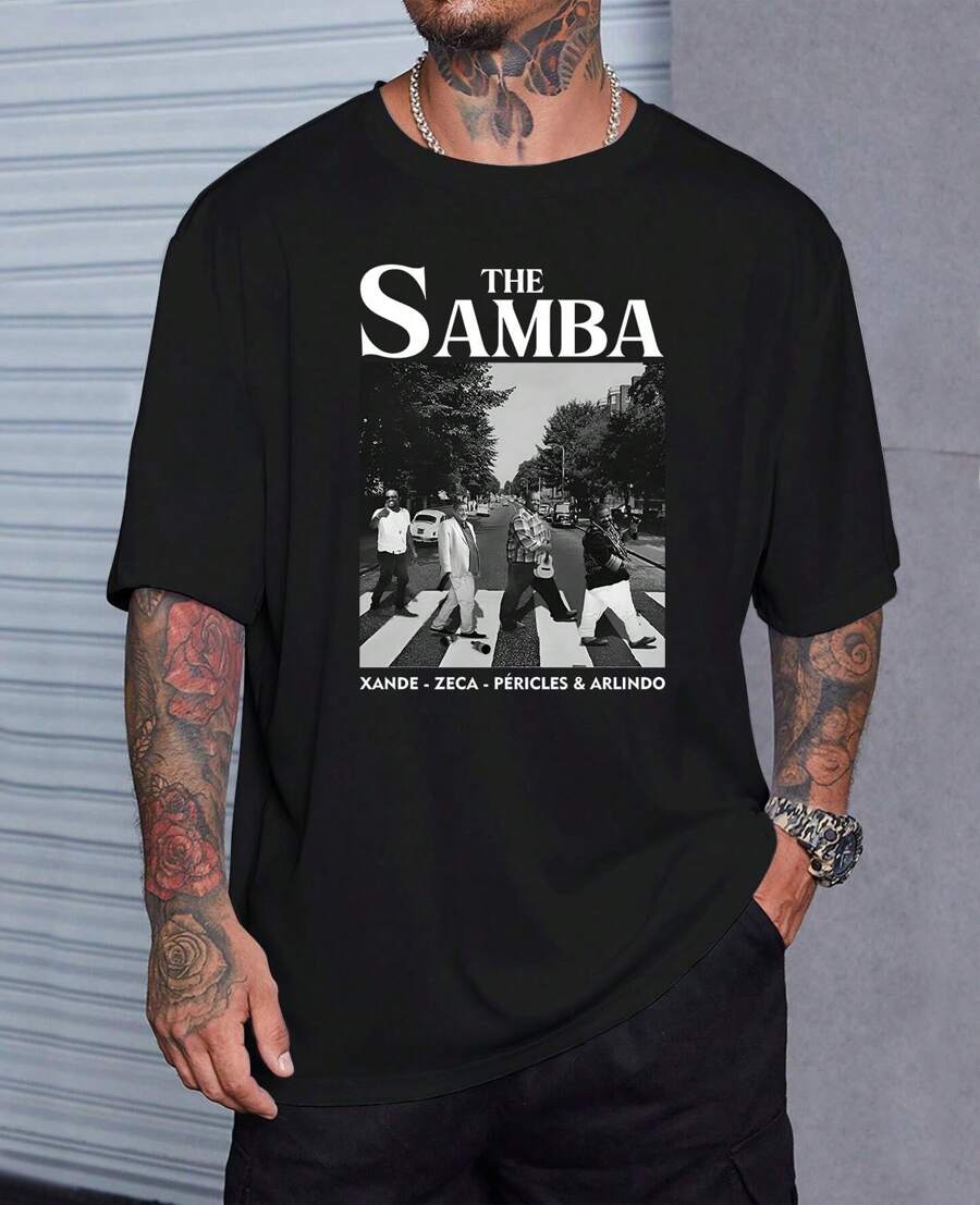 The Unisex Basic T-Shirt Singers Zeca Xande Pericles Arlindo - Black - View 1