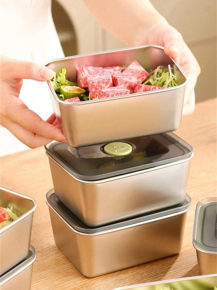 ステンレス鋼304 フードコンテナ 蓋付き 1-2個、キャンプ・ピクニック