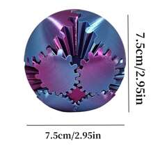 3D Printed Gear Ball Rotatable Cube Toy, Gear-Operated Fidget Toy For Stress Relief And Anxiety - Laser Purple - View 3