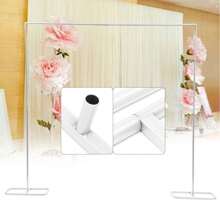 YUNRUX Iron Wedding Arch, White Background Decorations For Flowers, Tulle Balloons, Foliage, Corrugated Arch Shelf For Event Party - A - View 1