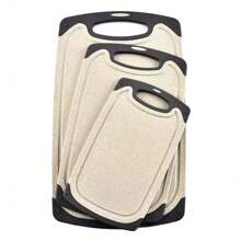 Juego de 3 Tablas de Cocina para Picar y Cortar Alimentos - Beis - Ver 9