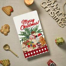 2 件装姜饼人图案厨房毛巾、柔软吸水洗碗布、圣诞节节日装饰、厨房配件和家居装饰、厨房、浴室、家居、家居用品供应商 - 45*70CM - 查看 3