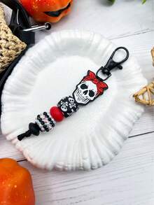 1 件万圣节南瓜、鬼魂、骷髅硅胶镶嵌珠钥匙扣、包包挂件、汽车钥匙圈配件、万圣节礼物骷髅万圣节配饰教师节 - 彩色 - 查看 4