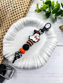 1 件万圣节南瓜、鬼魂、骷髅硅胶镶嵌珠钥匙扣、包包挂件、汽车钥匙圈配件、万圣节礼物骷髅万圣节配饰教师节 - 彩色 - 查看 6