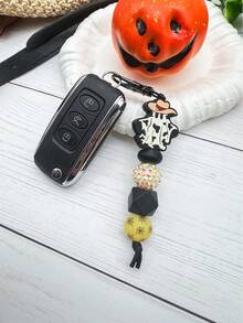 1 件万圣节南瓜、鬼魂、骷髅硅胶镶嵌珠钥匙扣、包包挂件、汽车钥匙圈配件、万圣节礼物骷髅万圣节配饰教师节 - 彩色 - 查看 3