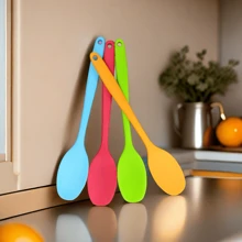 8 英寸迷你硅胶刮勺 - 使用多功能、轻松的厨房工具提升您的烹饪体验，用于烘焙、搅拌、刮擦和烹饪油脂，可刮擦奶油和果酱 - 隨機顏色 - 查看 1